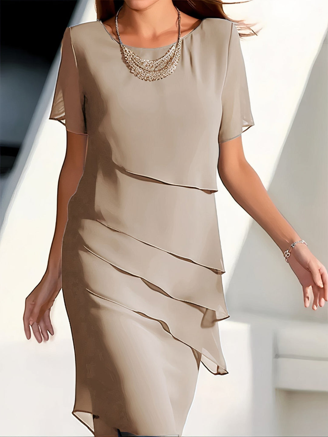 Podzimní šifonové šaty – Mirella