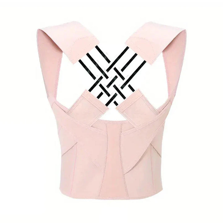 Rosa Haltungskorrektur-Gurt, verstellbar, Rückenstütze, ergonomisch, Unisex.