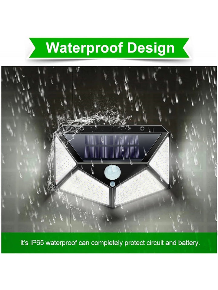 Wasserdichte Solarleuchte IP65, LED, schwarz, für Außenbereich, energiesparend, wetterfest.