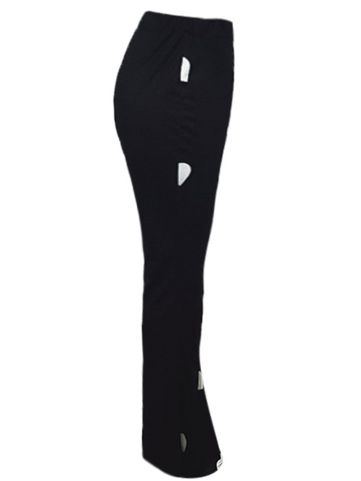 Schwarzer Damenrock mit Cut-Outs, figurbetont, modisch, elegant, aus Baumwollmischung.