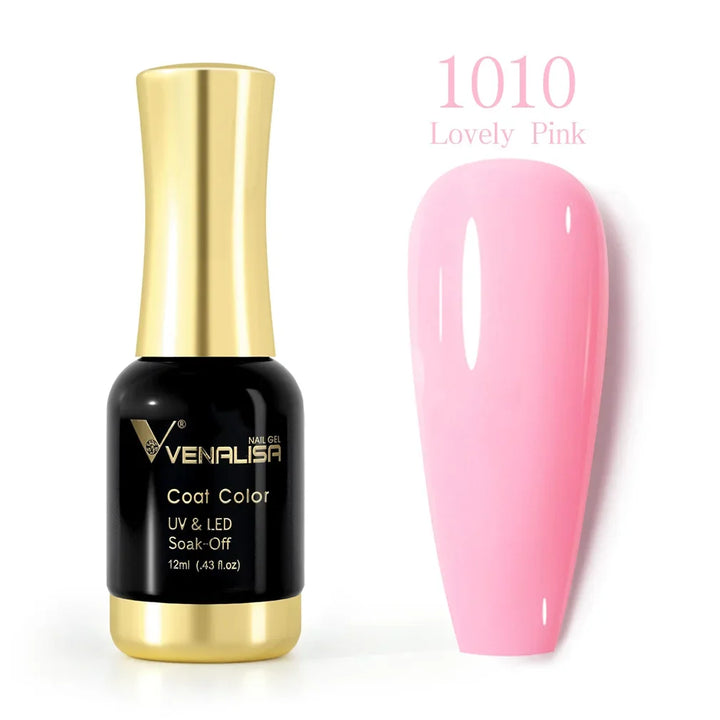 Venalisa Nagellack 1010 Lovely Pink, UV LED, 12ml, rosa, Gelpolitur, Soak-Off, glänzend.