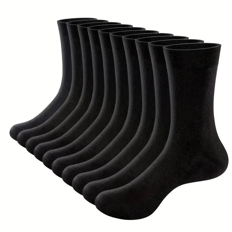 12 Paar schwarze Baumwollsocken, nahtlos, atmungsaktiv, für Herren und Damen.