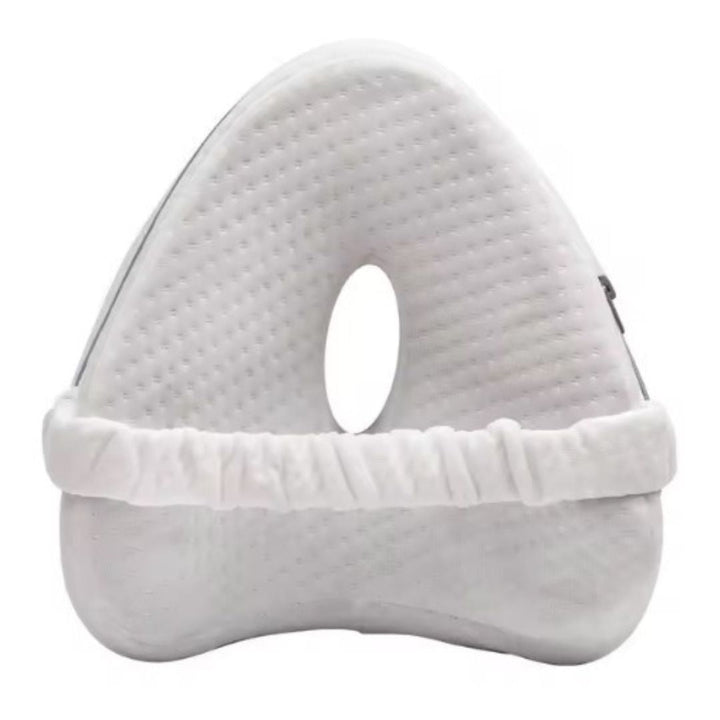 Orthopädisches Kniekissen, weiß, Memory-Schaum, ergonomisch, für Seitenschläfer.