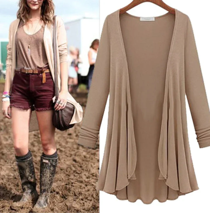 Dámský pletený cardigan s volány – Chiara podzimní magie