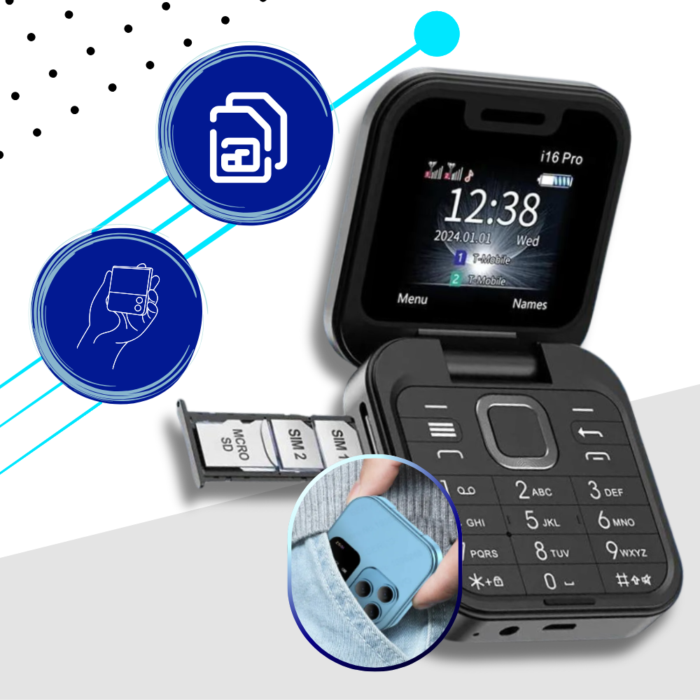 Kompaktní skládací telefon se dvěma SIM – FlexFold