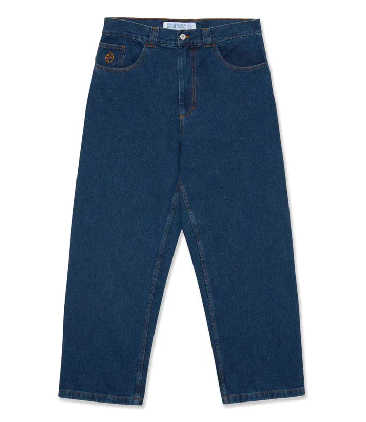 Dunkelblaue Polar Big Boy Jeans, Herrenmode, Denim, weites Bein, lässiger Stil.