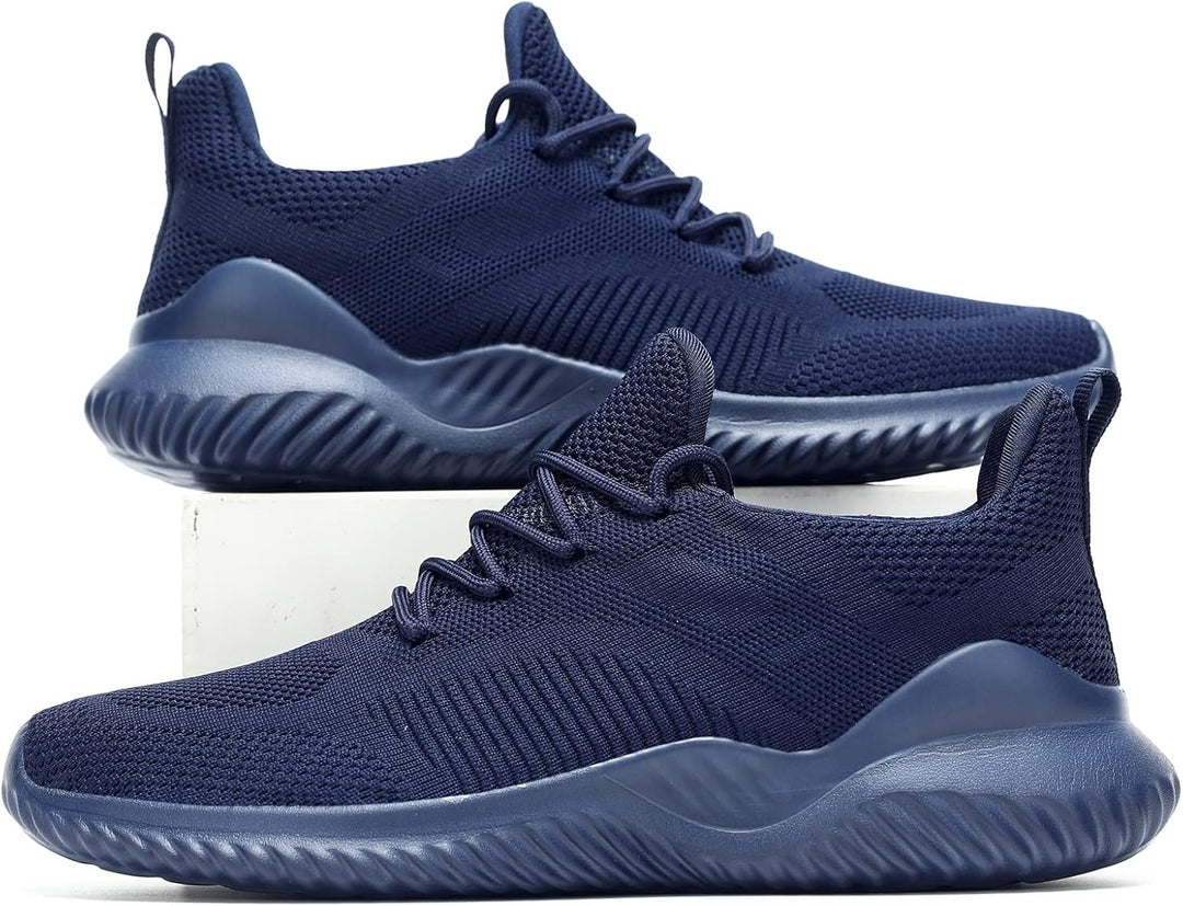 Dunkelblaue Herren-Sneaker, atmungsaktiv, rutschfest, ideal für Sport und Freizeit.