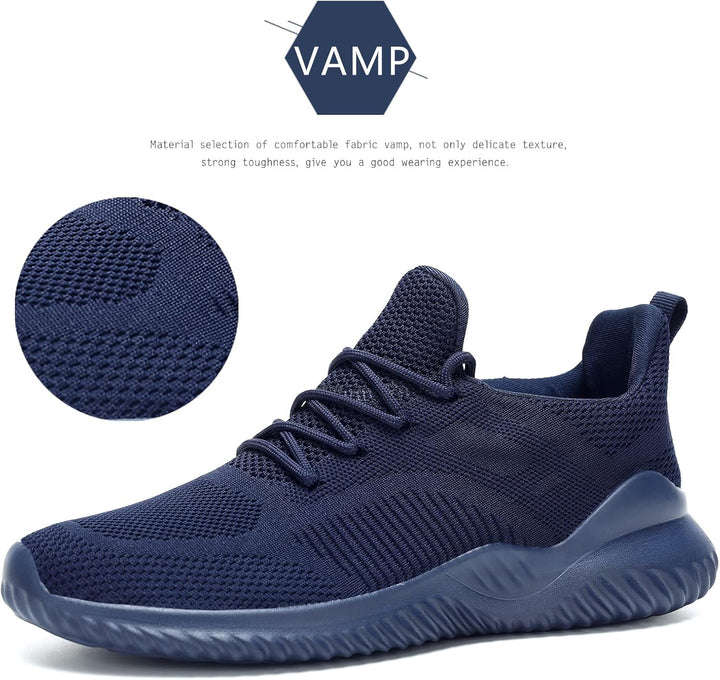 Dunkelblaue Herren-Sneaker, atmungsaktiv, rutschfest, sportlich, bequem, modisch.