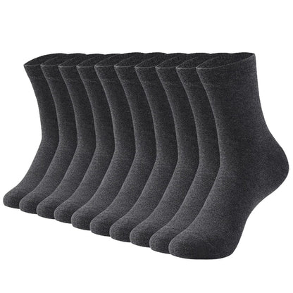Zehn Paar schwarze Baumwollsocken, knöchelhoch, nahtlos, bequem, für Herren und Damen.