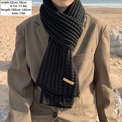 Unisex pletený šál s geometrickým vzorem – Matteo