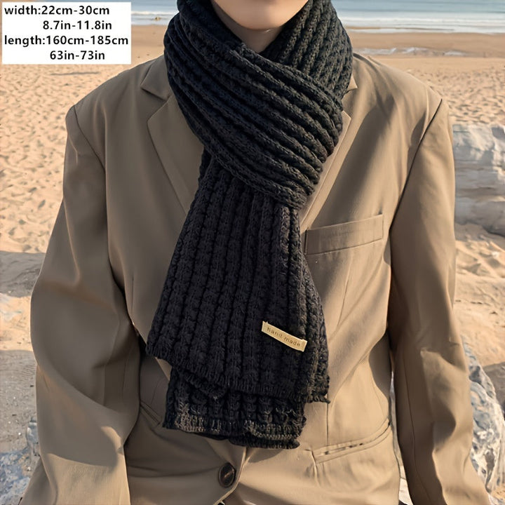 Unisex pletený šál s geometrickým vzorem – Matteo