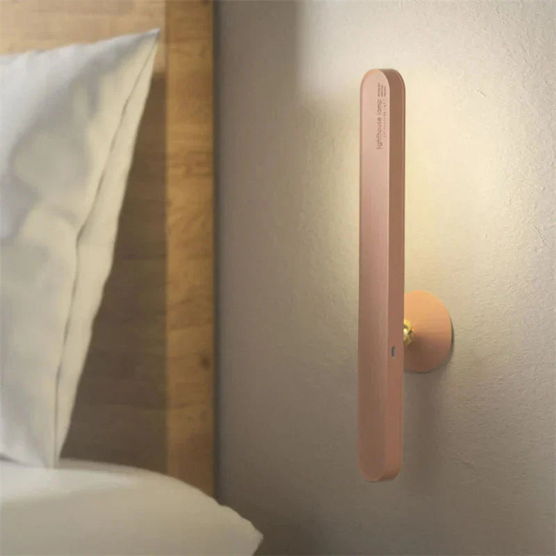 Moderne LED-Wandleuchte aus Holz, warmweißes Licht, Schlafzimmerbeleuchtung, energiesparend.