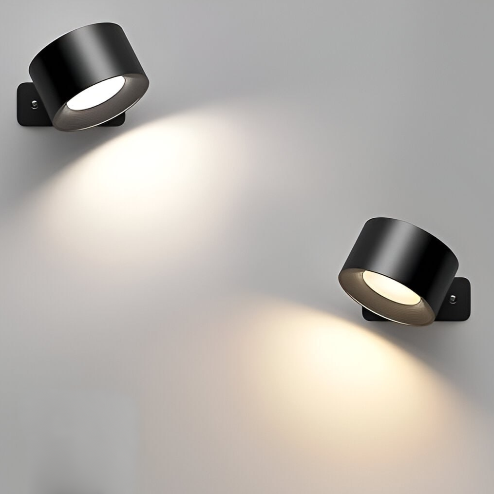 Schwarze LED-Wandleuchten, modern, verstellbar, Innenbeleuchtung, energiesparend.