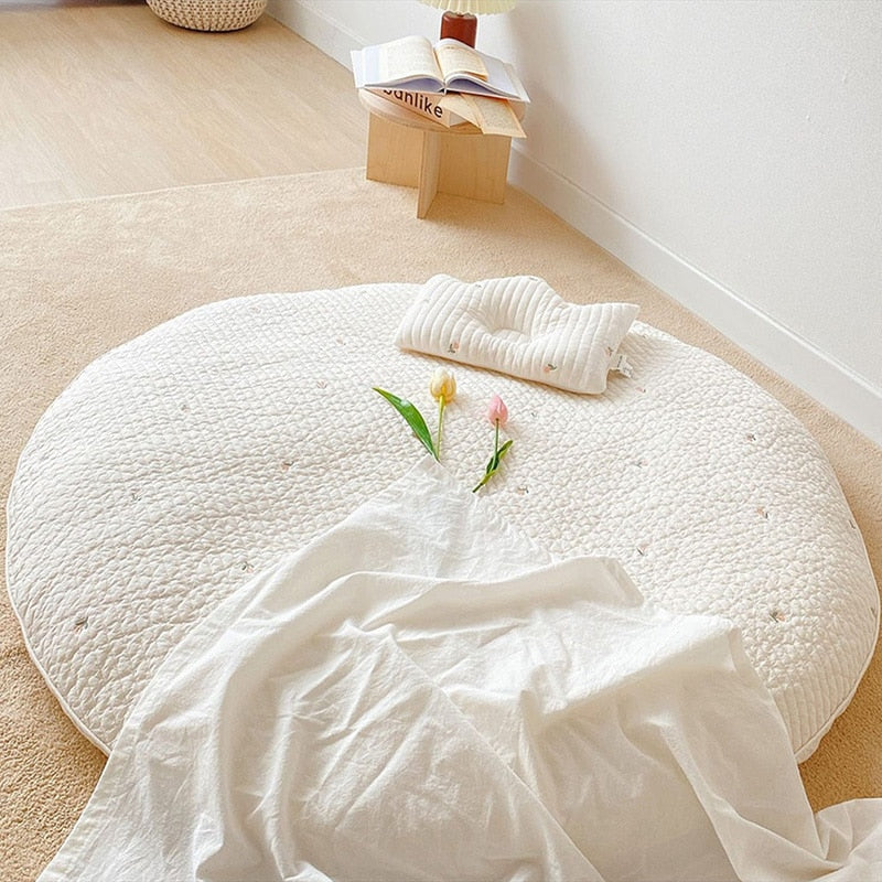 Polstrovaná dětská herní podložka z bavlny s motivem zvířat - 80 cm