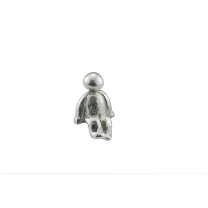 Silberne Familienskulptur, abstrakte Figur, modernes Design, Dekoration, Geschenkidee.