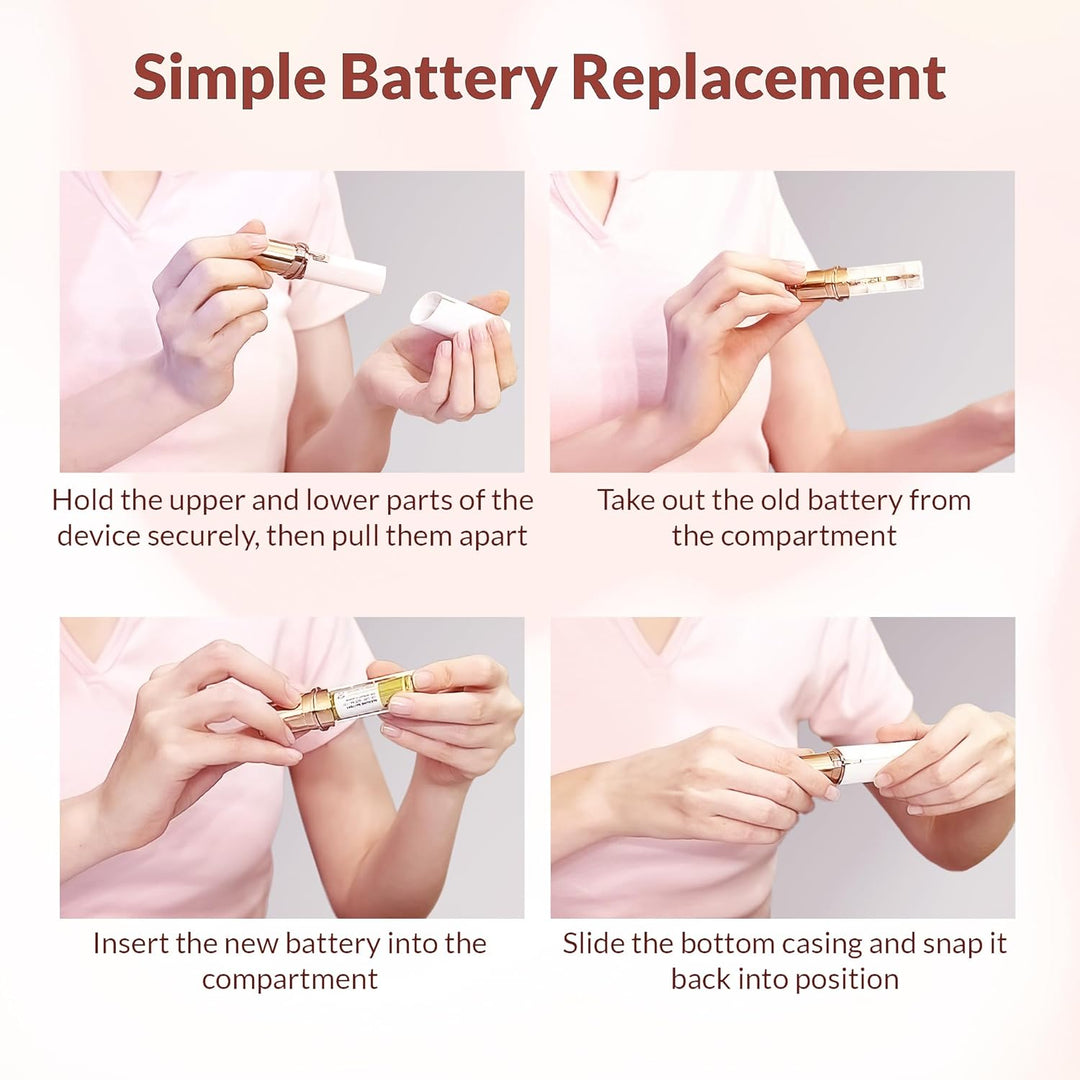 Anleitung Batteriewechsel, Schritt-für-Schritt, einfache Handhabung, Batteriefach öffnen, einsetzen.