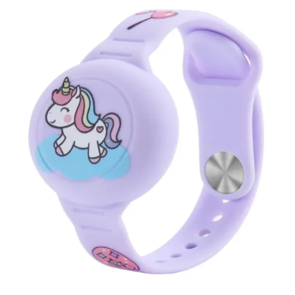Lila Kinderarmband mit Einhorn-Motiv, Silikon, verstellbar, für Mädchen, modisch, Geschenkidee.