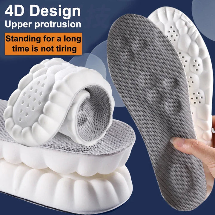 4D Einlegesohlen, grau, ergonomisch, stoßdämpfend, für langes Stehen, Komfort, Fußstütze.