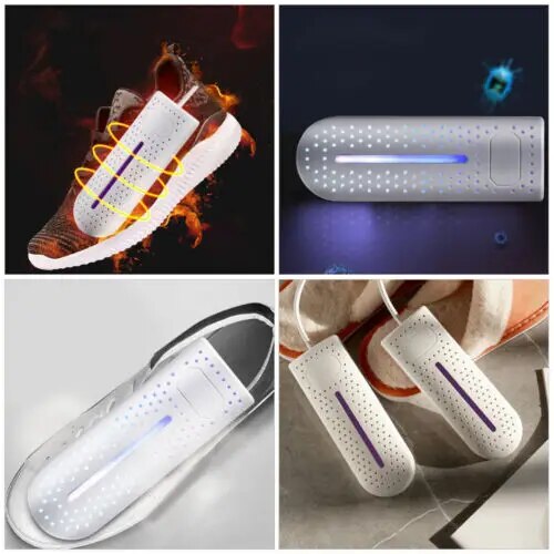 Elektrischer Schuh-Trockner, USB, weiß, tragbar, geruchsentfernend, für Zuhause und Hotel.