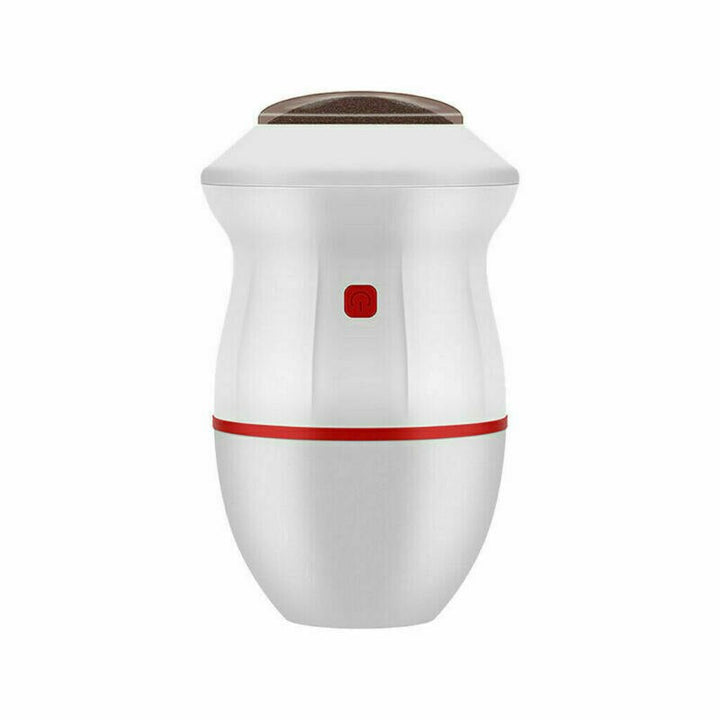 Weißer elektrischer Fußmassagegerät, tragbar, ergonomisch, mit rotem Akzent, für Entspannung.