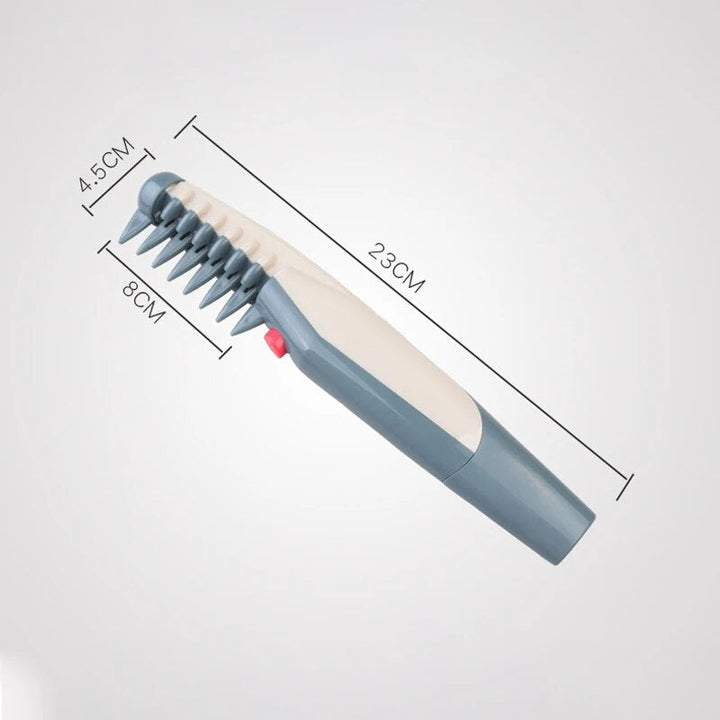 Elektrischer Tierhaarschneider, grau-beige, 23 cm, Haustierpflege, ergonomisch, kompakt.