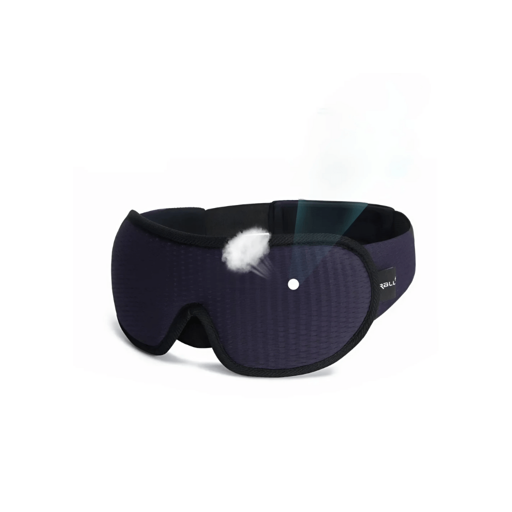 Ergonomische Schlafmaske, marineblau, druckfreies Augendesign, Luvelle, bequem, Schlafhilfe.