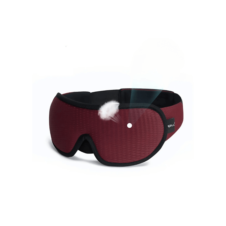 Rotes ergonomisches Schlafmaske, druckfreies Design, Luvelle, bequem, Schlafhilfe.