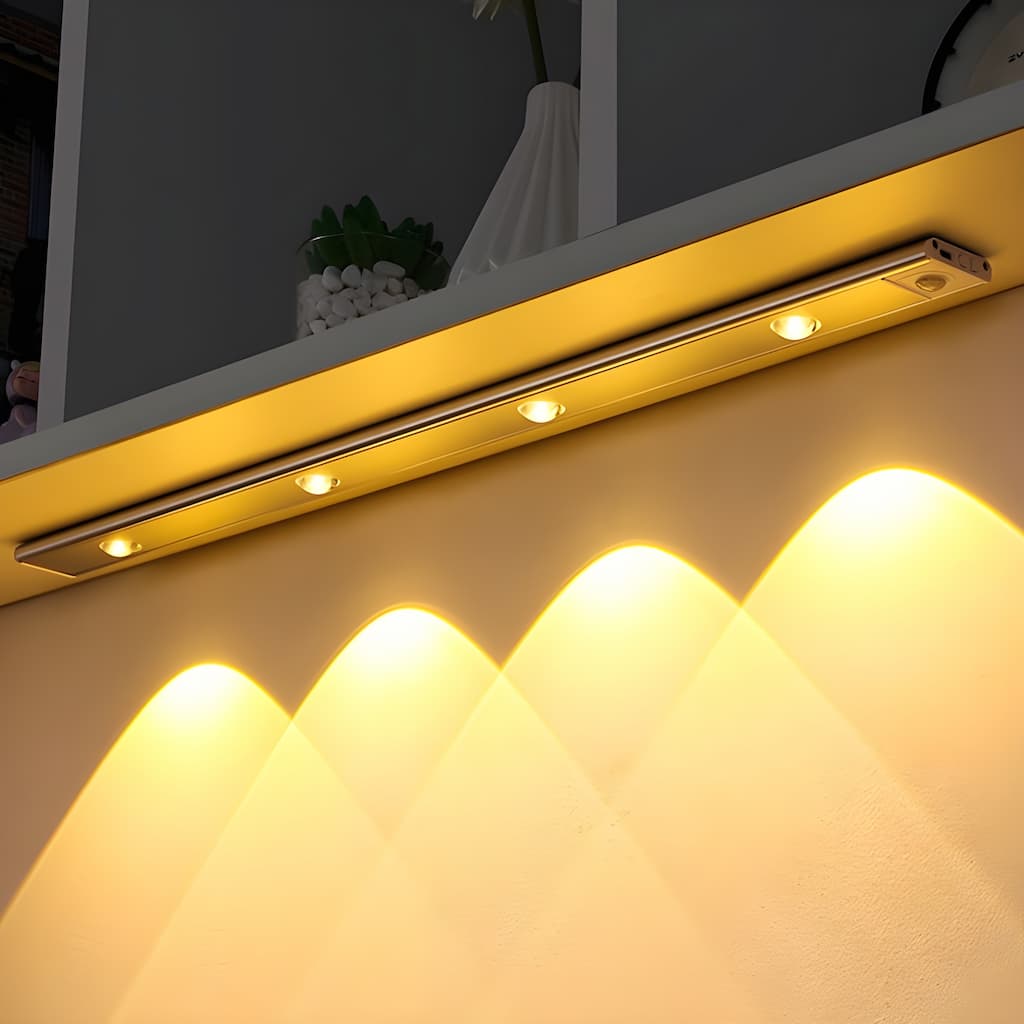 LED-Nachtlicht mit Bewegungssensor, warmweiß, unter Schrank, energiesparend, kabellos.