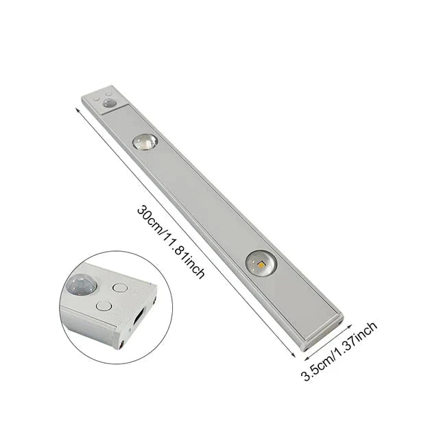 Evolite LED Nachtlicht mit Bewegungssensor, 30cm, weiß, batteriebetrieben, energiesparend.