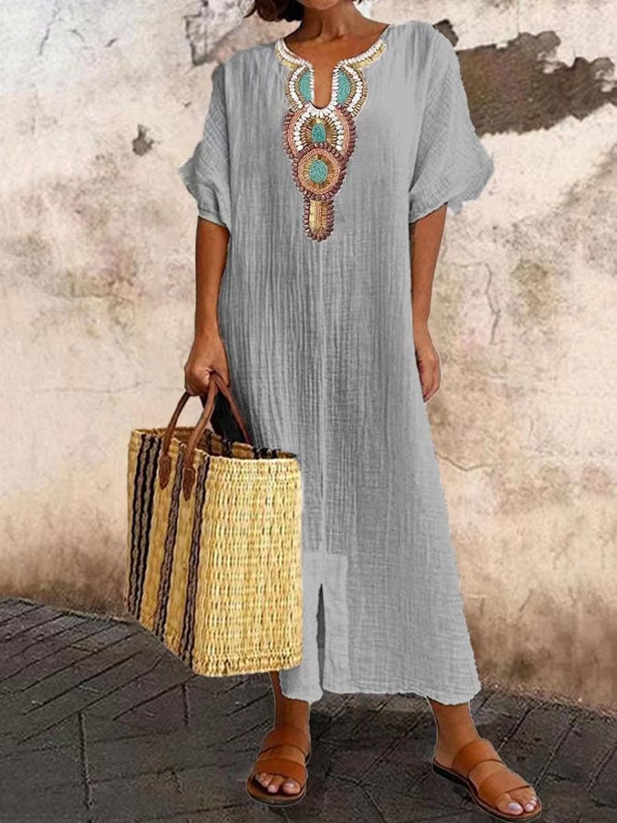 Kaftan maxidámské šaty s výšivkami – Yasmin