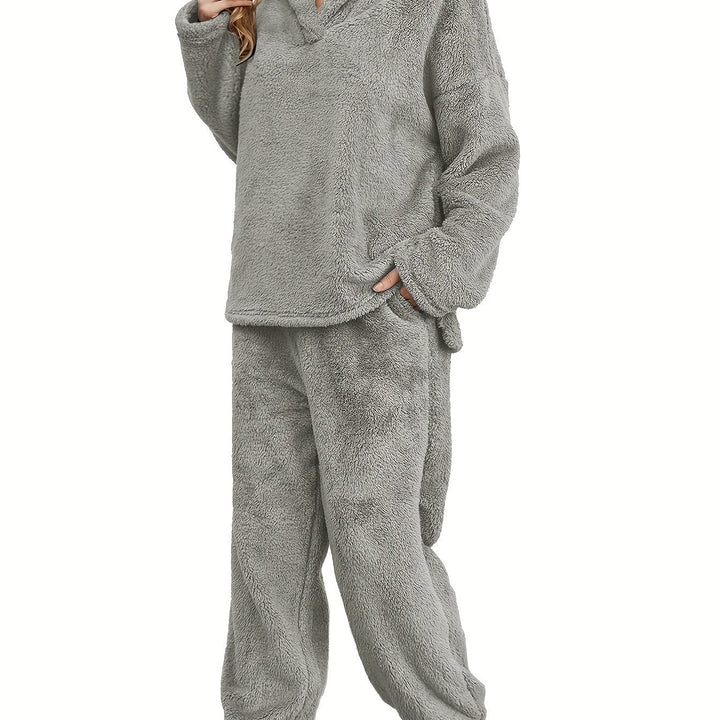 Teplý dámský loungewear set z korálového fleece – Fenna