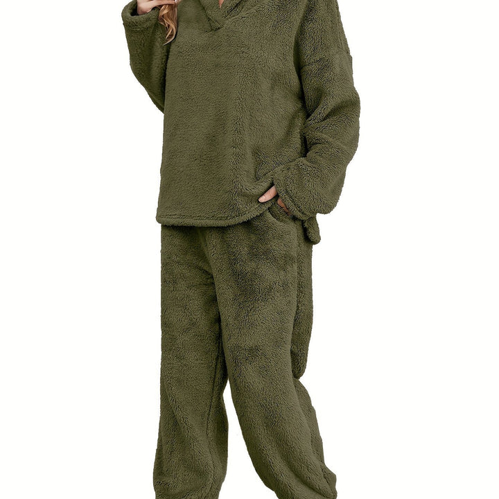 Teplý dámský loungewear set z korálového fleece – Fenna