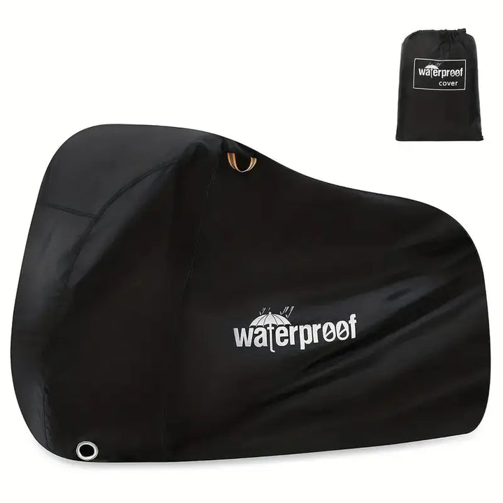 Wasserdichte schwarze Fahrradabdeckung, dreilagig, mit Aufbewahrungstasche.