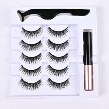 Falsche Wimpern Set mit Applikator und Kleber, schwarz, voluminös, wiederverwendbar.