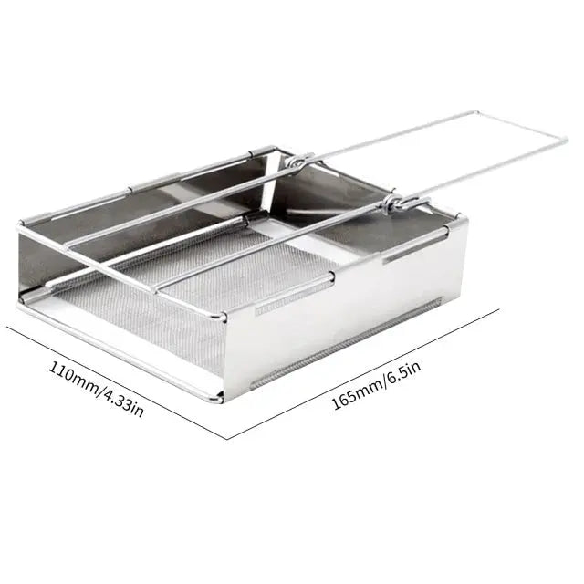 Klappbarer Edelstahl-Holzofen für Camping, Outdoor, tragbar, 110x165mm.