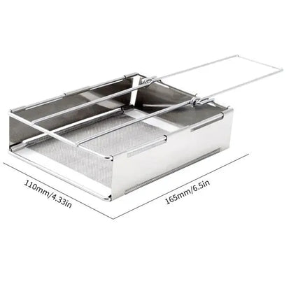 Klappbarer Edelstahl-Holzofen für Camping, Outdoor, tragbar, 110x165mm.
