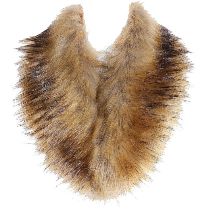 Kunstpelzkragen braun, flauschig, modisches Accessoire, Wintermode, Damenbekleidung.