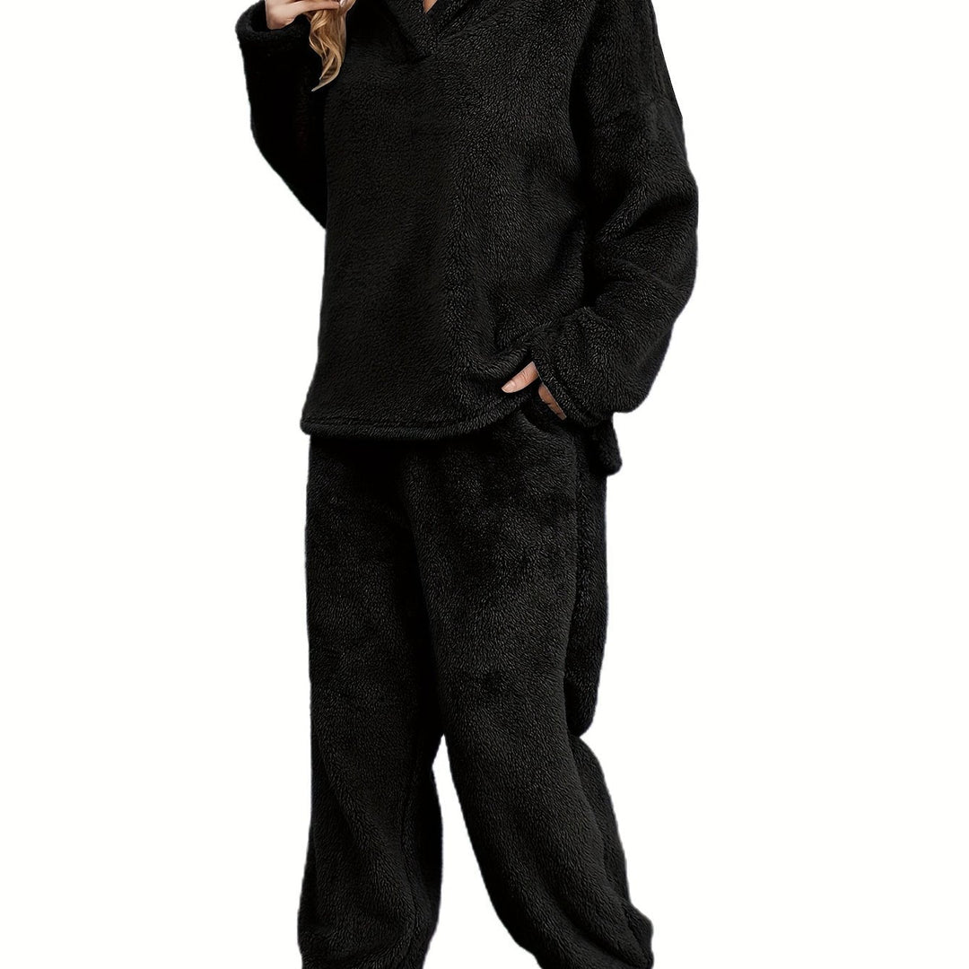 Teplý dámský loungewear set z korálového fleece – Fenna