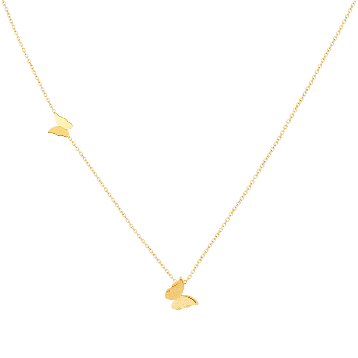 Goldene Schmetterlingskette, zartes Design, Damen-Schmuck, modisches Accessoire, Geschenkidee.