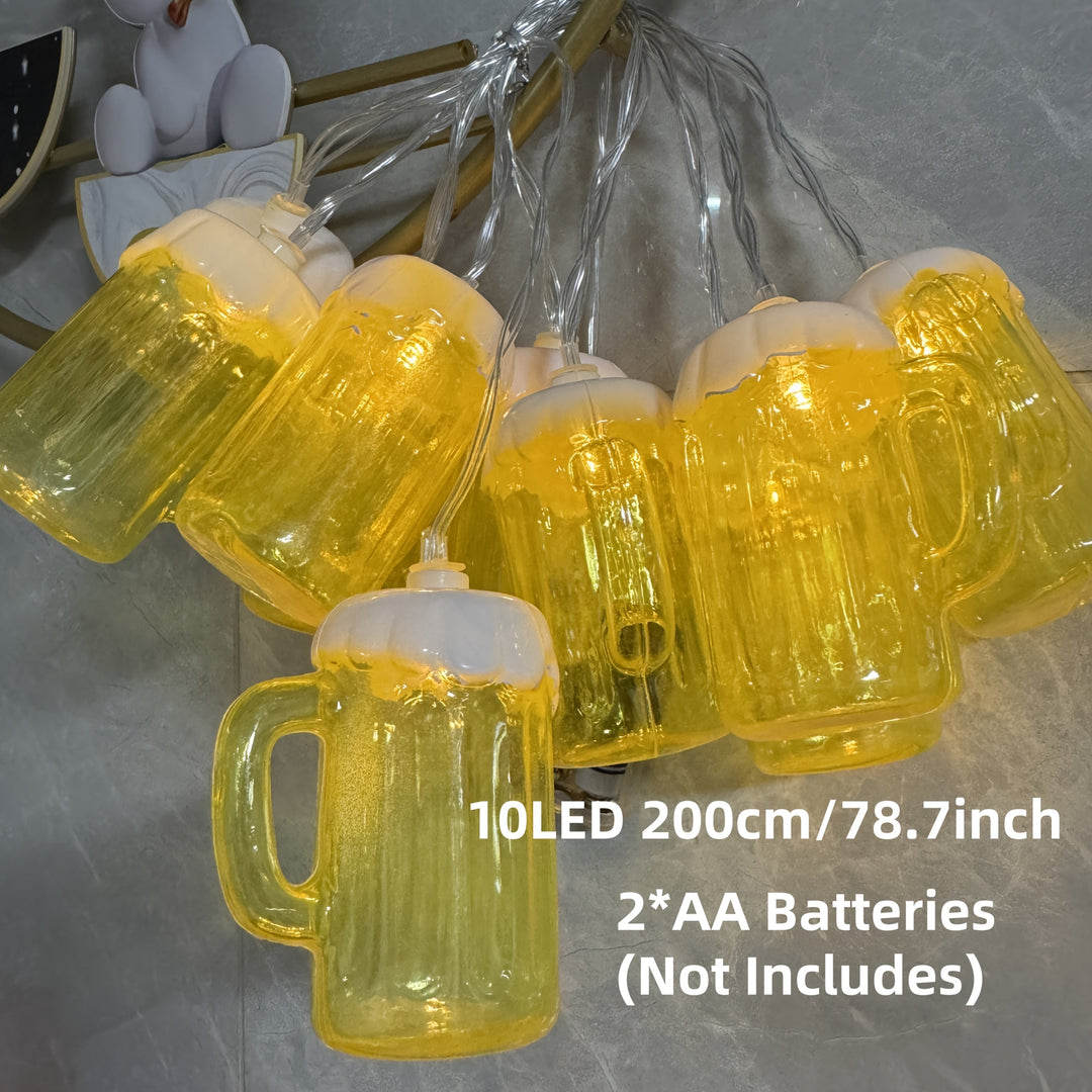 2 kusy LED světelných řetězů ve tvaru pivních sklenic – LichterBier Oktoberfest 2025