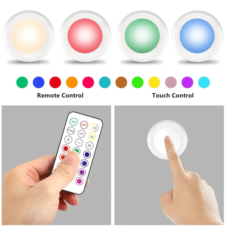 LED-Licht mit Fernbedienung, Touch-Steuerung, mehrfarbig, batteriebetrieben, energiesparend.