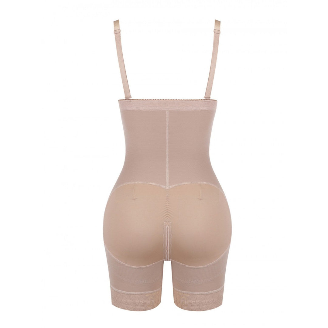 Beige Shapewear für Damen, nahtlos, hoher Bund, figurformend, elastisch, bequem.