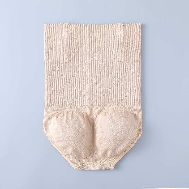 Beige Miederhose mit hoher Taille, nahtlos, formend, Damen Unterwäsche, Bauchkontrolle.