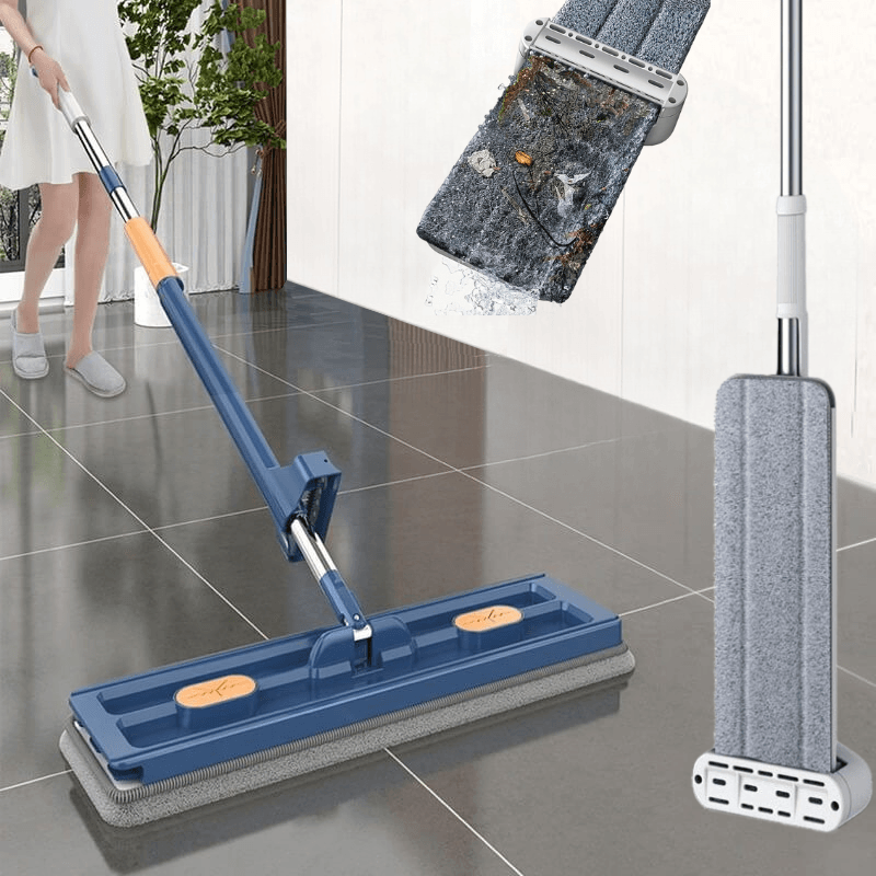 Flachmopp 360° drehbar, blau, Mikrofaser, Bodenreinigung, effizient, ergonomisch, Pantino
