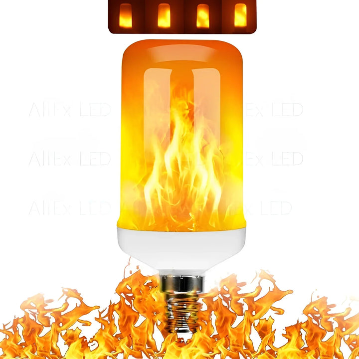 LED-Flammenlampe E27, realistische Flammeneffekte, energiesparend, warmweiß, Dekoration.