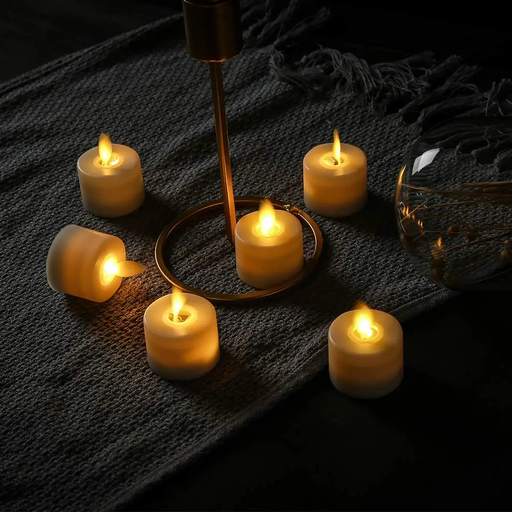 Flammenlose LED-Kerzen mit Fernbedienung, realistisch, warmweiß, für Weihnachten, Hochzeit.