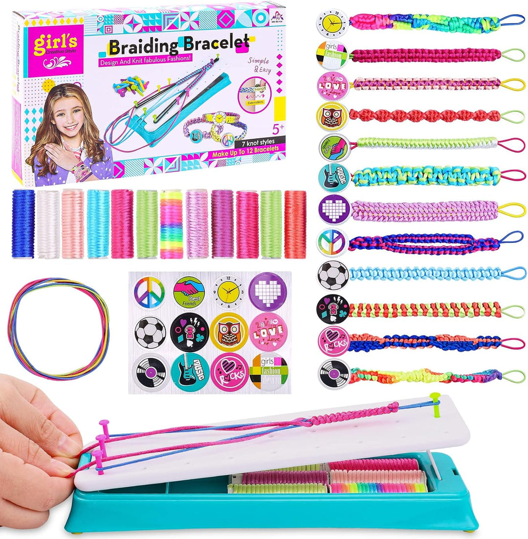 DIY-Flechtset für Kinder, bunte Armbänder, Bastelset, kreative Handarbeit, Geschenkidee.