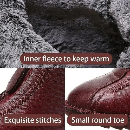 Warme Stiefel mit Innenfutter, rutschfest, bequem, braun, runde Spitze, exquisites Design.