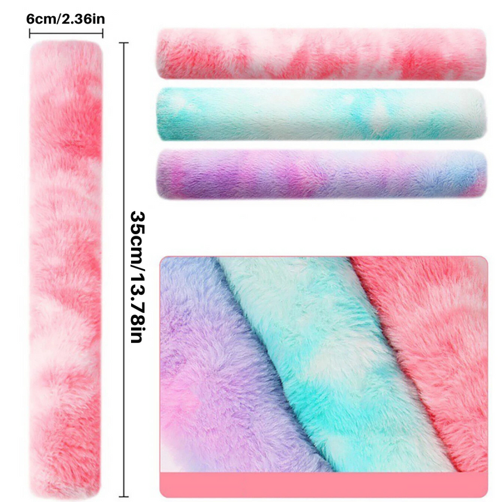 Buntes, flauschiges Katzenkratzspielzeug, 35cm, Plüsch, rosa, blau, lila, langlebig.