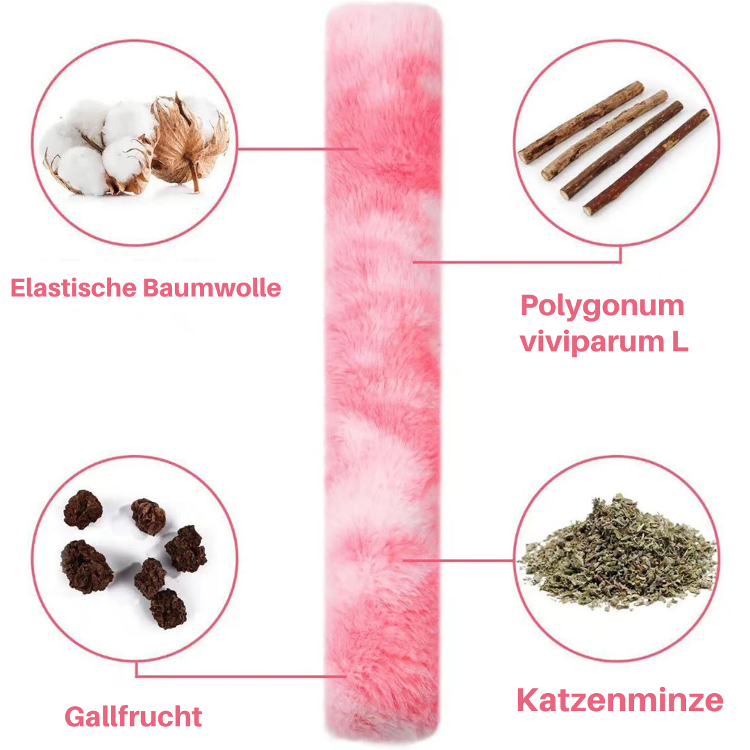 Rosa Katzenkauspielzeug aus Baumwolle, Polygonum viviparum L, Gallfrucht, Katzenminze.